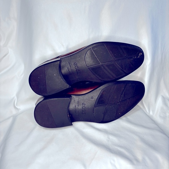 ECCO London Plain Toe Almond Brown Leather Derby Oxford Dress Shoe 9/9.5. EU 43 - Picture 10 of 15